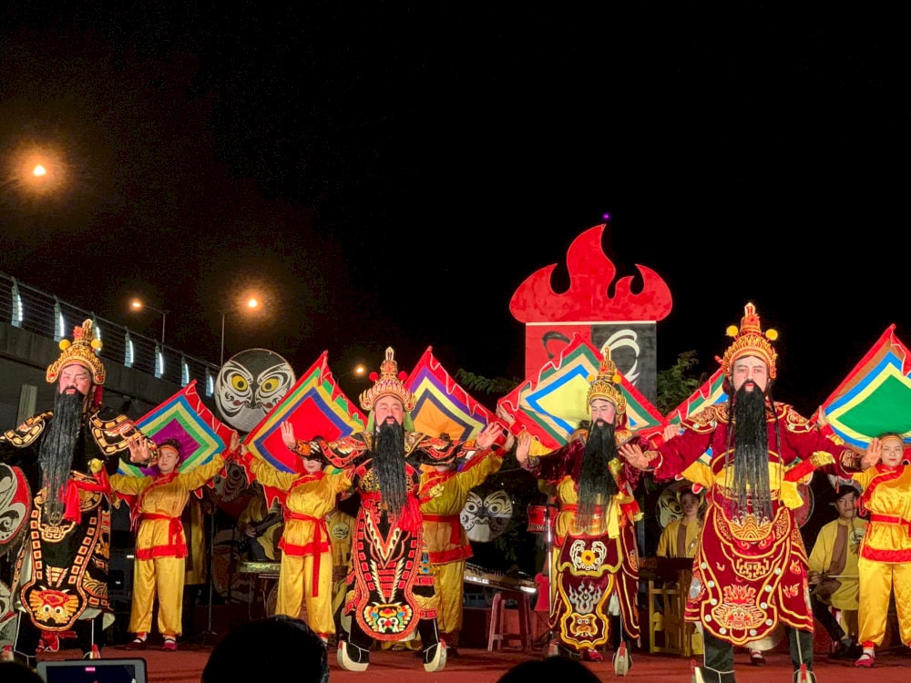 Tuong actors wear intricately designed, striking traditional Vietnamese costumes